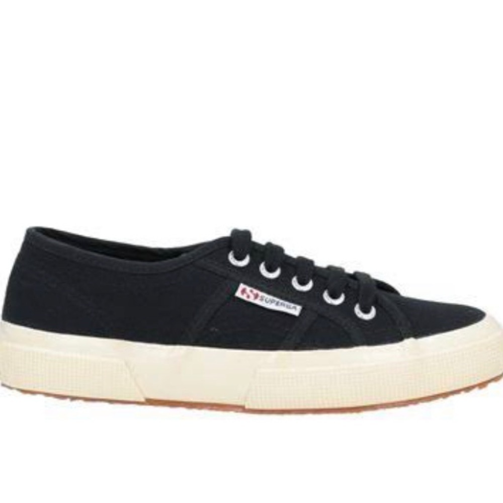 Superga canvas sneakers black & cream size‎ 7